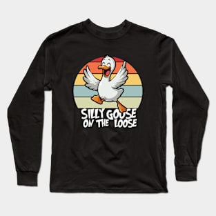 Retro Silly Goose On The Loose Long Sleeve T-Shirt